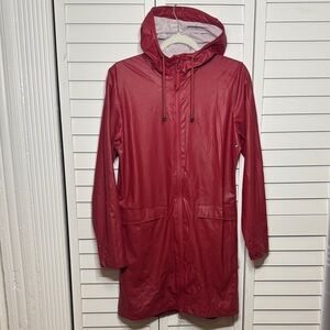 Rains Red Hooded Raincoat